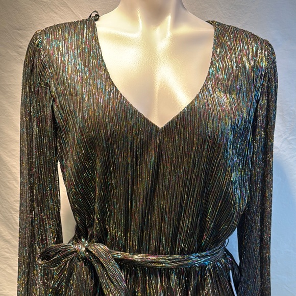 City Studio Black and Silver Long Sleeve Dress - Picture 2 of 12